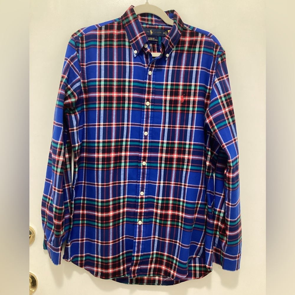 EUC Ralph Lauren Classic Fit Performance Flannel Button-Up Shirt. Size M